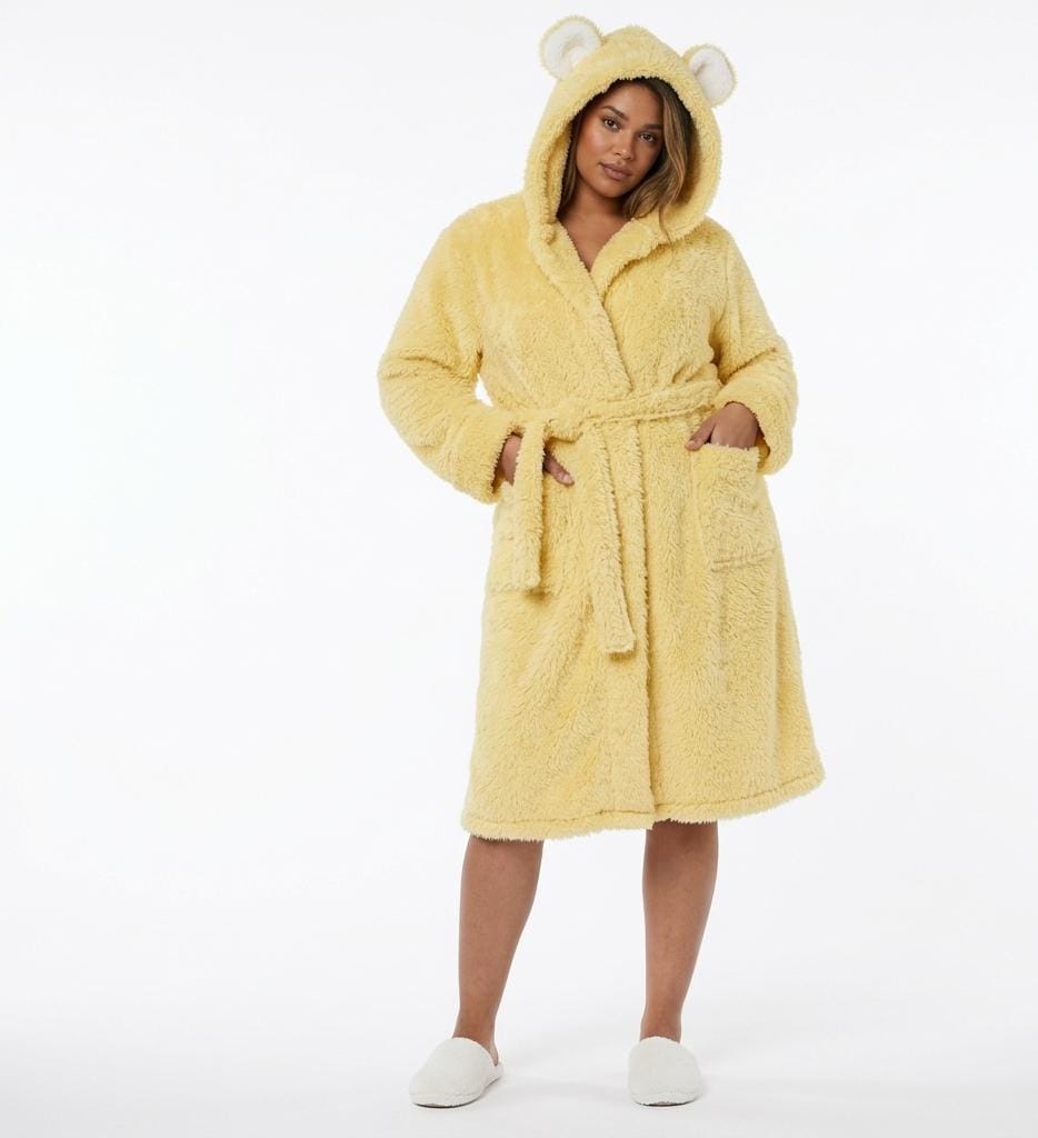 Bathrobe Night-robe Love Flannel Sweet Cute